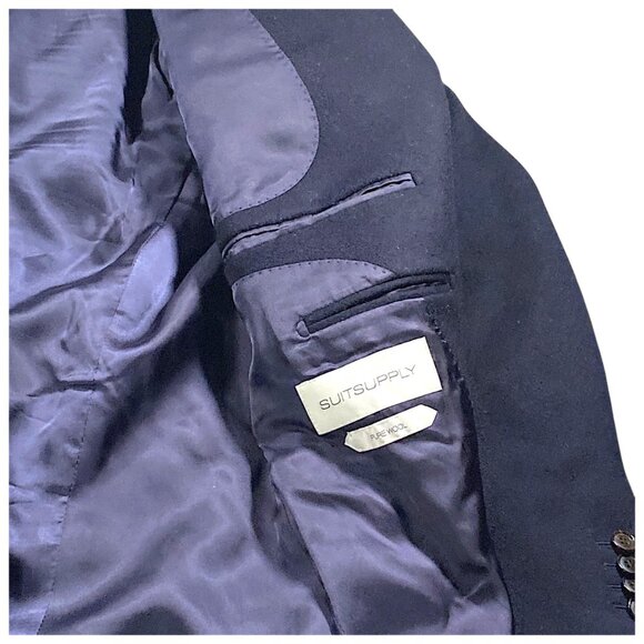 SUITSUPPLY Coat Mens 44 Navy Pure Wool Classic Corporate Event Academia VICENZA - Picture 3 of 16